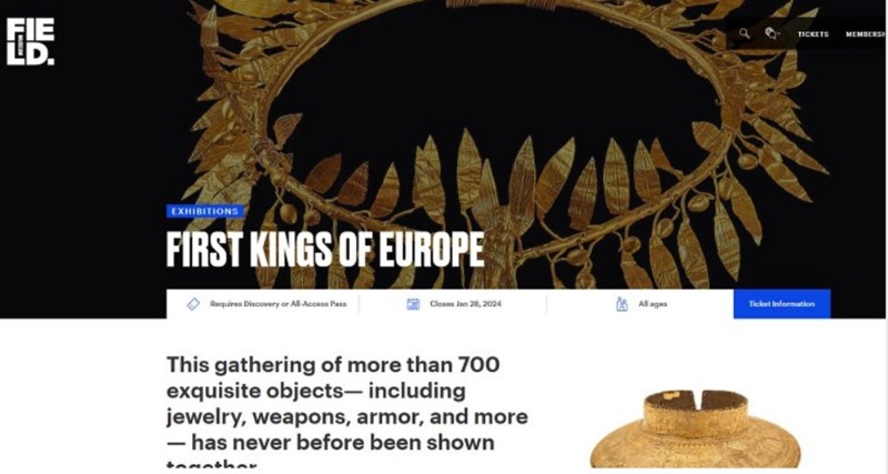 Отворена изложбата „Првите кралеви на Европа“ во музејот „Филд“ во Чикаго